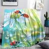 Insect Print Flannel Blanket, High quality Comfortable for All Seasons, Home Decor, Warmth and Comfort, Perfect for Christmas Gifts