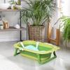 Baby Bath Tub for Toddler Kids Infant Ergonomic Foldable Secure Non-Slip Portable with Baby Cushion for 0-3 Years Green