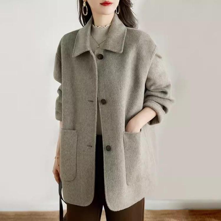 Women Winter Coat New Korean Style Woolen Camel Single Breasted Coat for Women Autumn