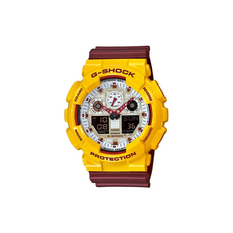 

CASIO Women s Liquid Crystal/Analog Dual Display Series Yellow Watch GA-100CS-9A GA-100CS-9A Yellow Watch Case