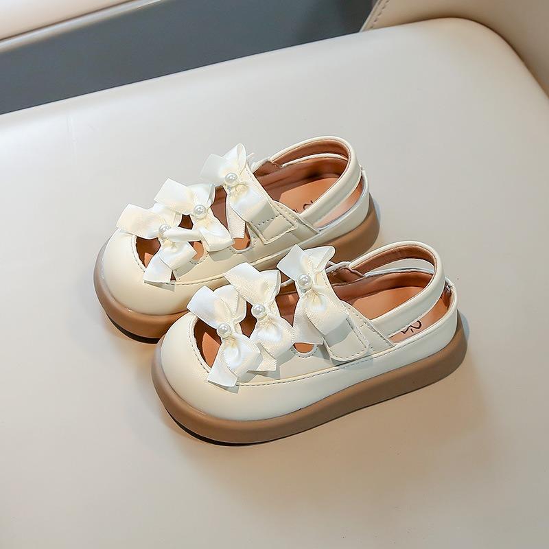 Summer new style kids' shoes, sweet bow princess shoes for little girls, Korean-style chic trendy girls' semi-open sandals