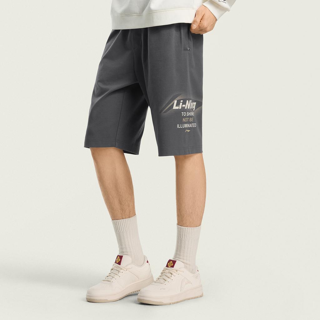 Li Ning Sports Lifestyle Series Logo Letter Short Sweatpants Men shorts AKSW233-2