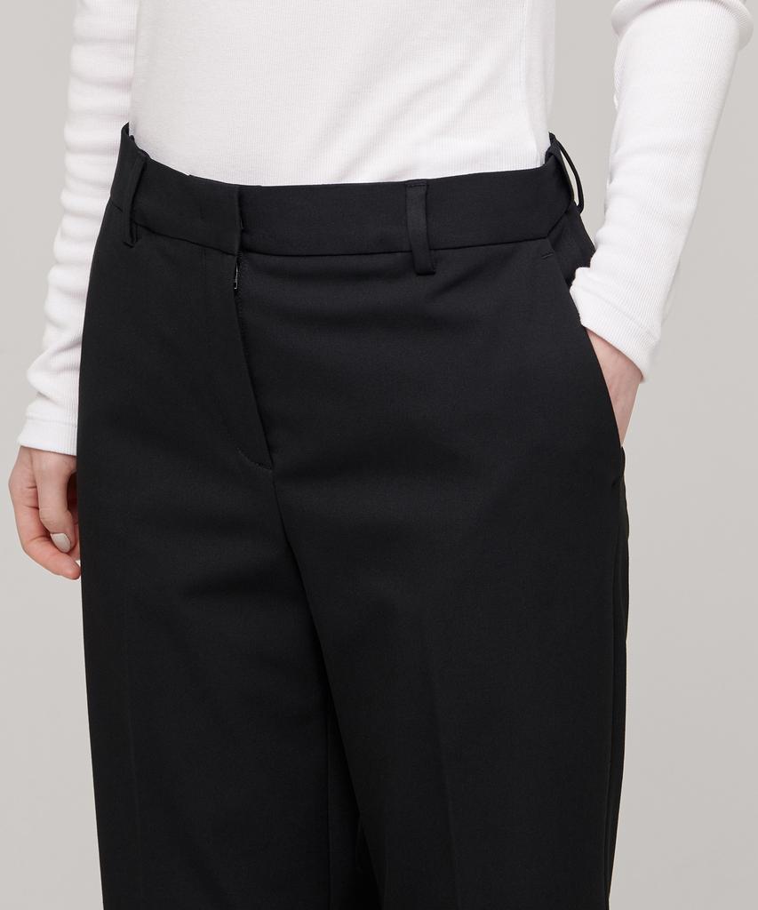 MUSINSA STANDARD WOMAN Women'S Straight Hidden Banding Slacks [Black]