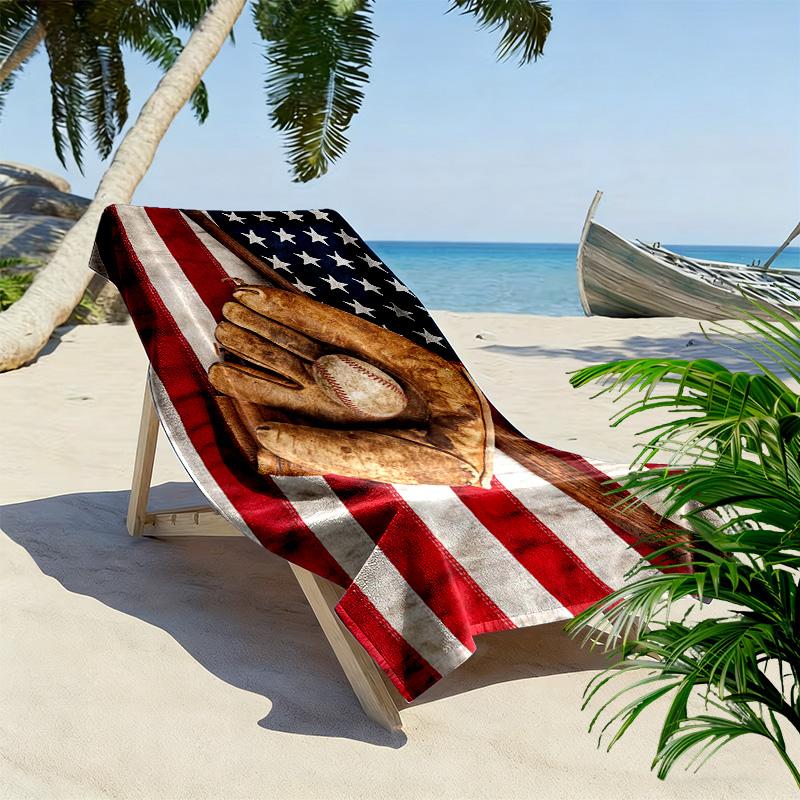 Sports Print Beach Towel, Large Soft Quick Dry Towel for Beach Camping Swimming