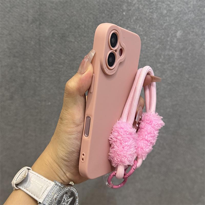 Flannel - Lined Phone Case With Lanyard For iPhone 17 Air 16 15 14 Plus 13 12 11 Pro Max Cute Simple Soft Cover