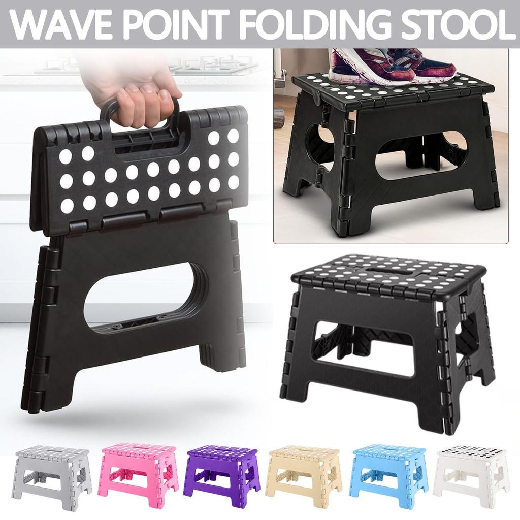 Folding Step Stool, Non Slip Surface Carry Handle Sturdy Step Stool For Kids, Toddlers Adults Compact Foldable For Kitchen, Bathroom, Bedroom, Outdoor
