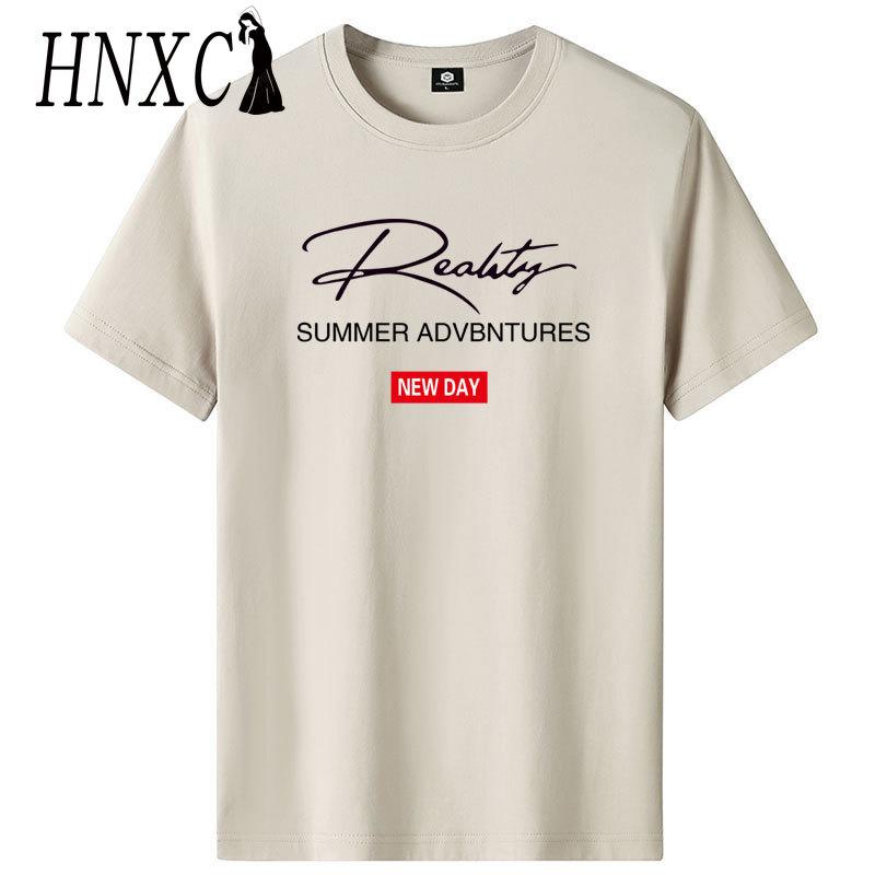 HNXC Bavlněné tričko s krátkým rukávem Pánská móda Košile s volným polovičním rukávem Košile s potiskem