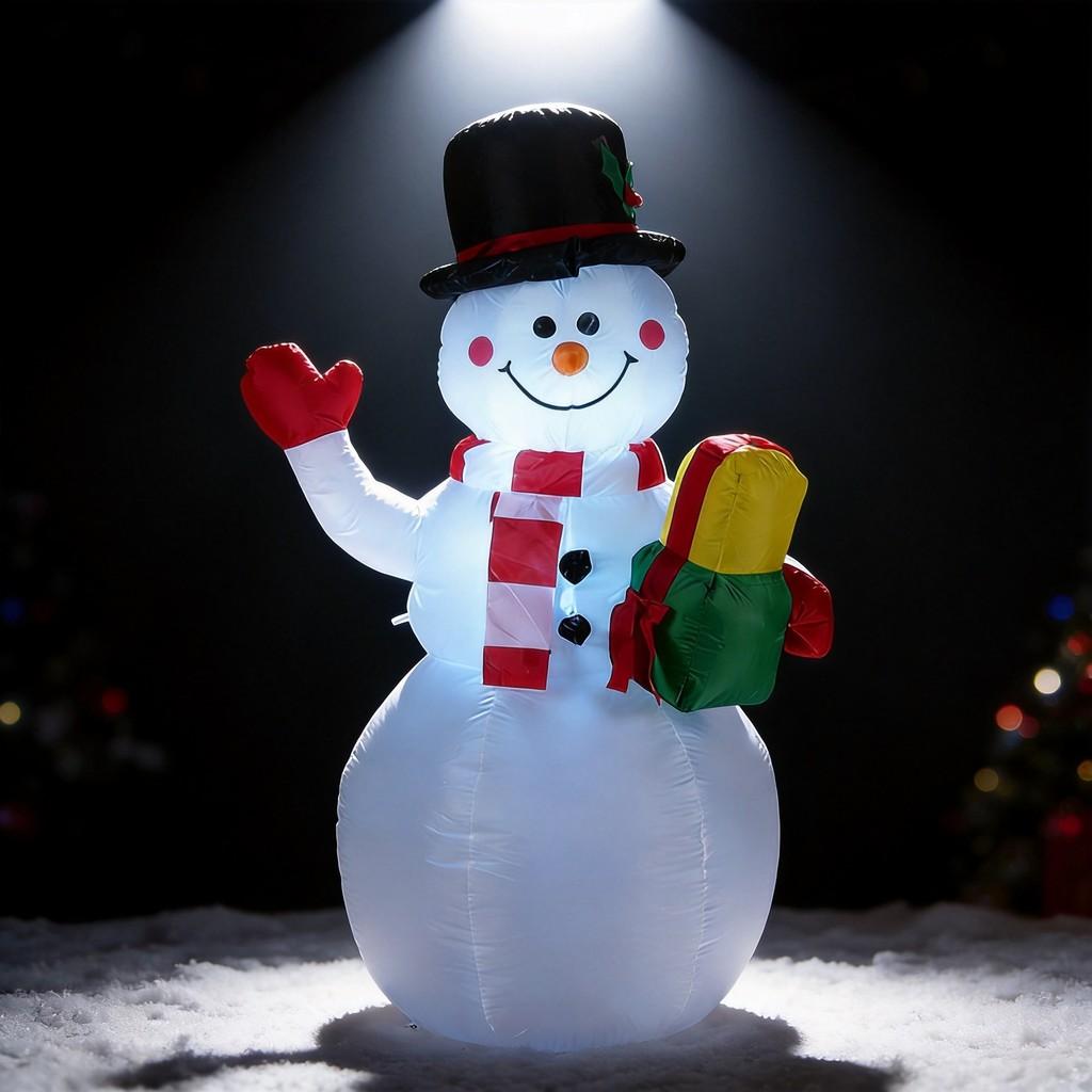 Christmas Inflatable Snowman Decor With Led Lights For Holiday Party Festivities
