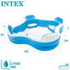 INTEX Yüzme Merkezi Aile Lounge Şişme Havuz, Kare, Çok Renkli, 229 x 229 x 66 cm, 56475 [Resmi Japon Ürünü]