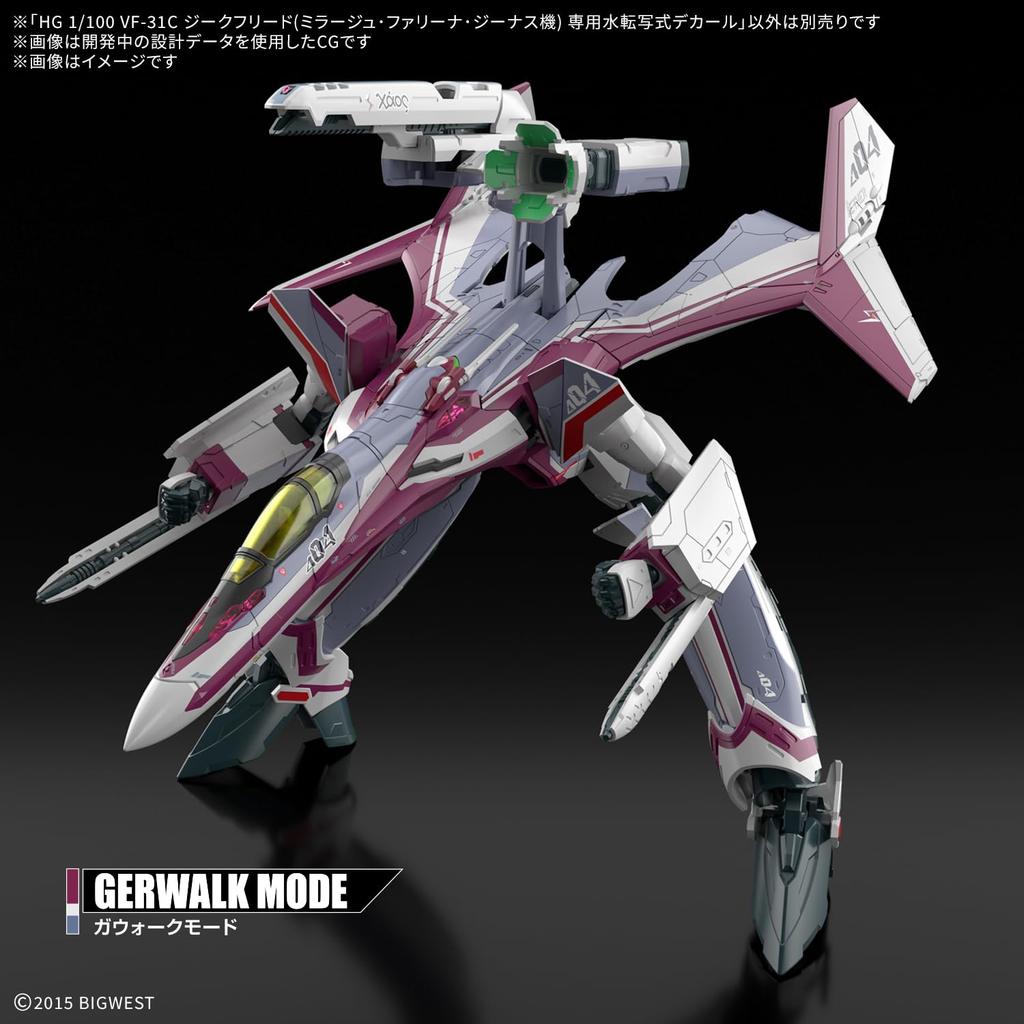 BANDAI SPIRITS HG Macross Delta Scale Siegfried Farina Water Transfer Decal 1/100 VF-31C (Mirage Jenius's)