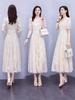 Summer Newest Chiffon Dress for Girls, Waist Slimming Bubble Sleeve French Style Maxi Dress