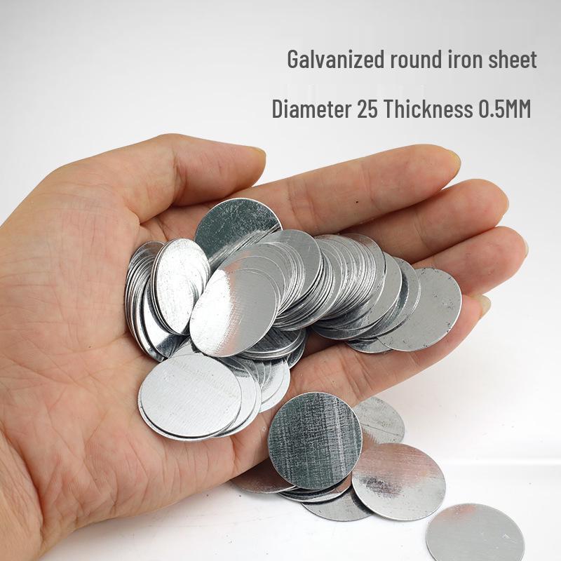 100 Round Galvanized Rust-Proof Magnetic Sheet Patches (0.3-1mm Thick)