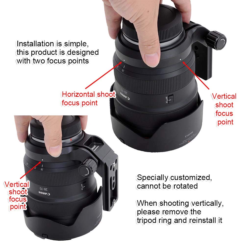 iShoot Metal Camera Tripod Mount Tripod Mount Lens Support Lens Bracket Tripod Socket for Canon RF Quick Release Plate with Screw Holes at the