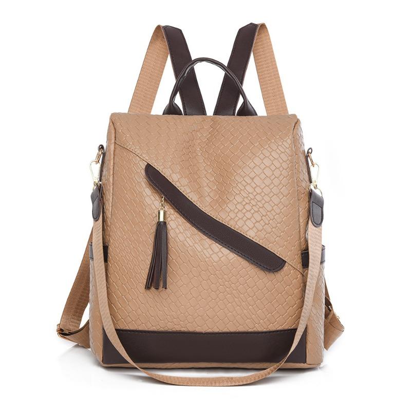 

Ретро-текстура грязеотталкивающая тканая сумка модный противоугонный рюкзак весна/лето тренд рюкзак контрастный цвет рюкзак для отдыха хаки