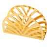 Gold Napkin Holder Hollow Out Semicircle Shape Stainless Steel Vertical Napkin Holder with Nonslip