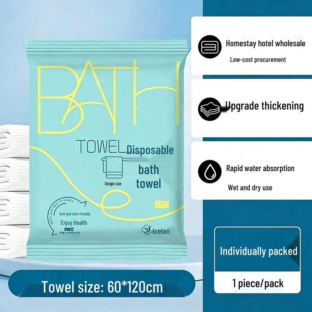 Individually Wrapped Disposable Travel Towels - Enlarged & Thickened for Bath or Face Wash