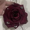 Decorative Studded Keychain Rose Flower Pattern Metallic Accent Compact Lightweight Design For Keys Wallets Gift