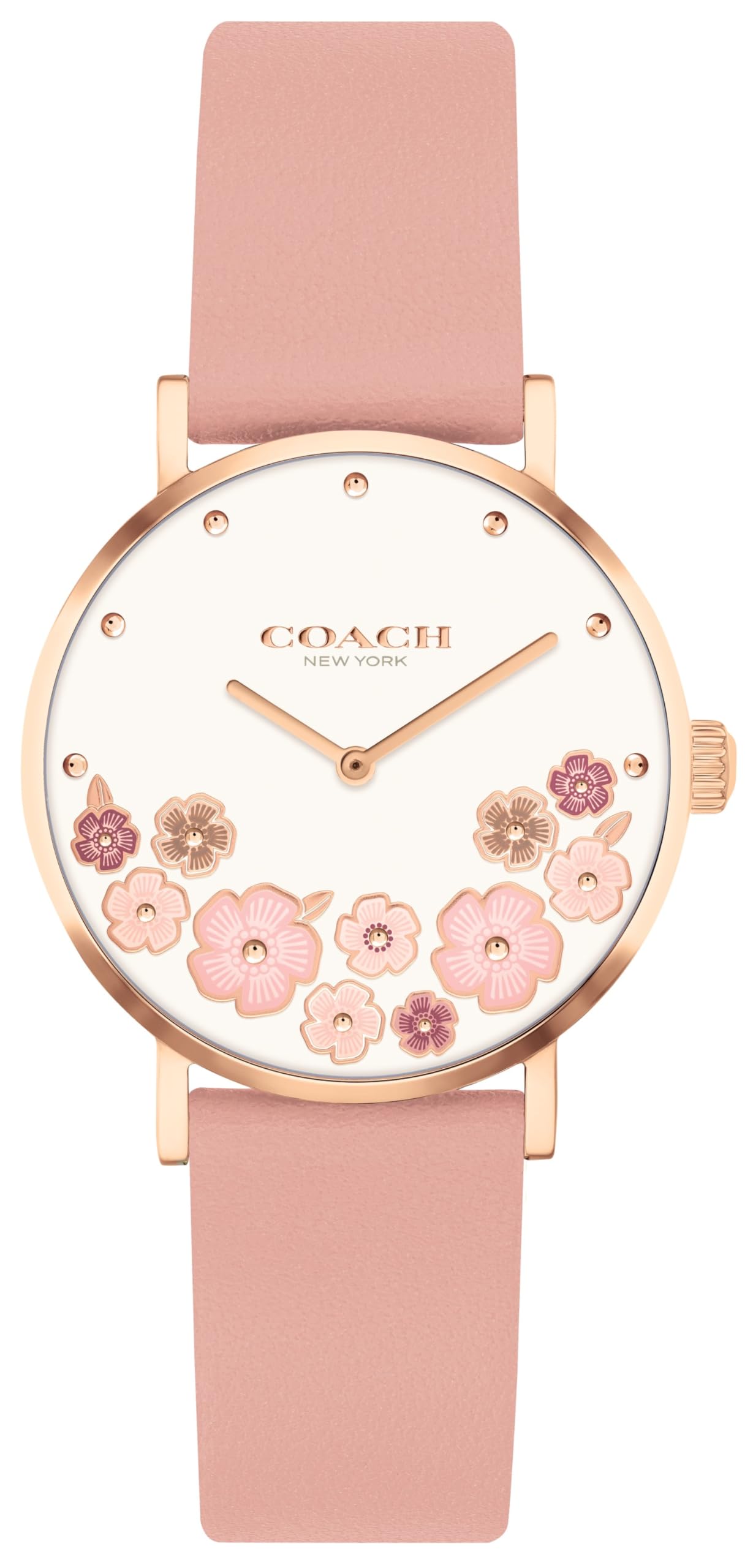 Watch PERRY White Dial Pink Leather Strap 14503769 [Coach][Authentic Import] Women s