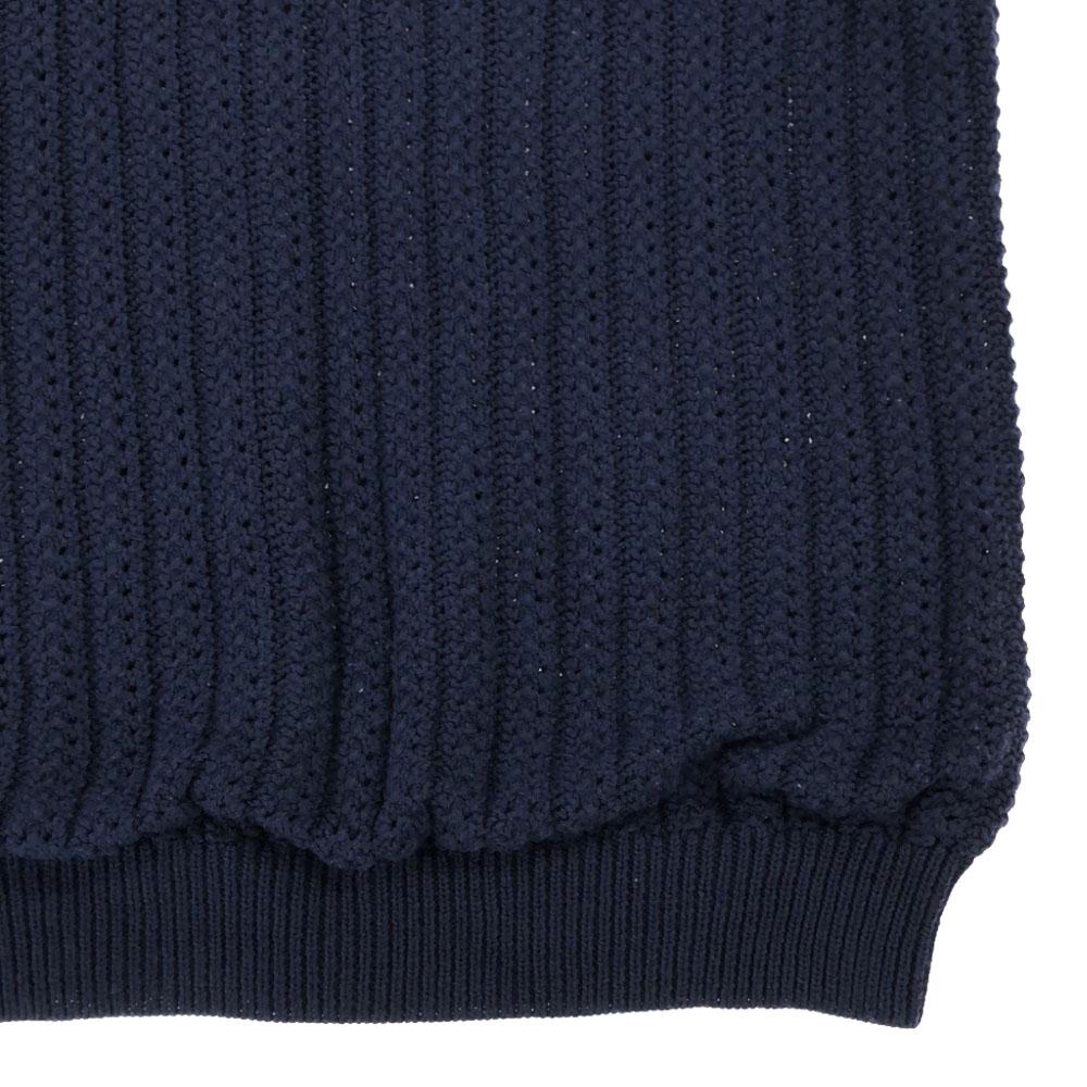 NINA RICCI Made in Italy wool silk blend Short sleeve Crochet knit S Navy Women Used