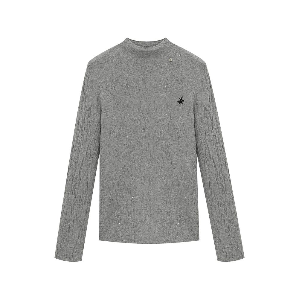 BHPOLOCLUB Women'S Wrinkle Sparkling Half-Neck Knit Tk289