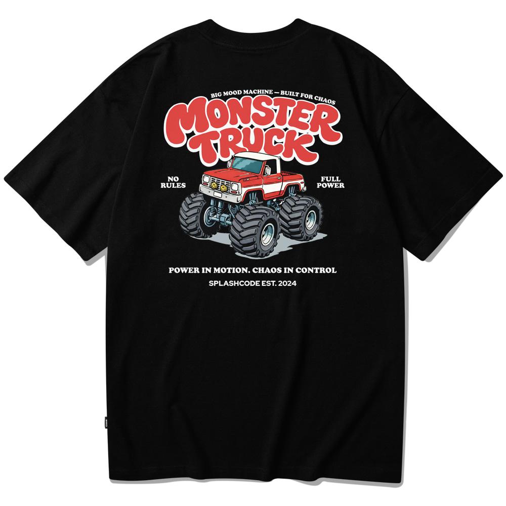 Seupeullaesikodeu Short Sleeve T-Shirt Black - Monster Truck