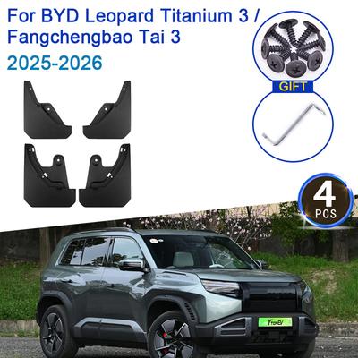 Auto Fenders For BYD Leopard Titanium 3 2025 Fangchengbao Tai 3 4X Wheel Mudflaps Splash Guards Mud Flap Mudguards Accessories