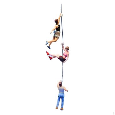 3x 1:87 Scale Miniature Figures Scene Figurines Rock Climbing