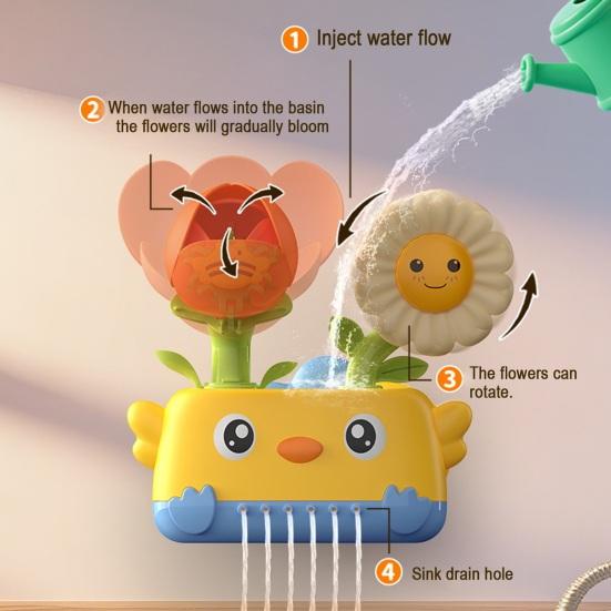 Bath Toys for Toddlers Baby Waterfall Bathtub Toy with Suction Cup Interactive Bath Toy Kids Bath Tub Shower Playset Summer Birthday Gifts