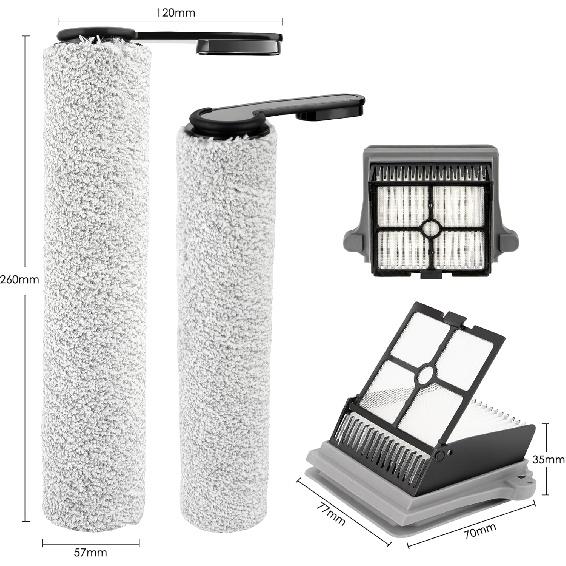 (6 Pack) Replacement Brush Rollers and HEPA Filters Compatible with Tineco Floor ONE S7 PRO/ONE S6 Smart Cordless Wet Dry Vacuum Cleaner, Replacement