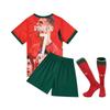Portugal Ronaldo Fußballtrikot Gedenkausgabe Set YSHT Rot 150-160 cm