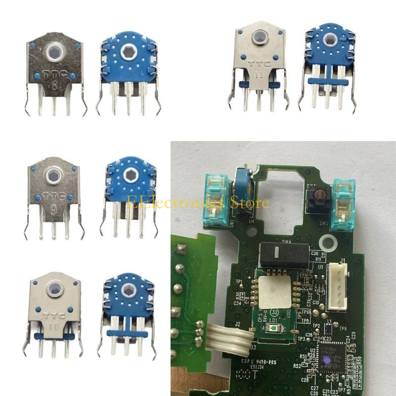 B03C 8mm 9mm 10mm 11mm Rotary Mouse Scroll Silver Wheel Encoders for PC Mouse Precise Control