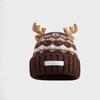 Windproof Knitted Deer Antler Hat Knitted Festival Christmas Antler Hat New Deer Hat  Outdoor
