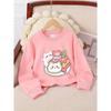 Girls' Crewneck Sweatshirt - Cute Cat Cake with Heart Topper Machine Washable, Spring And Autumn