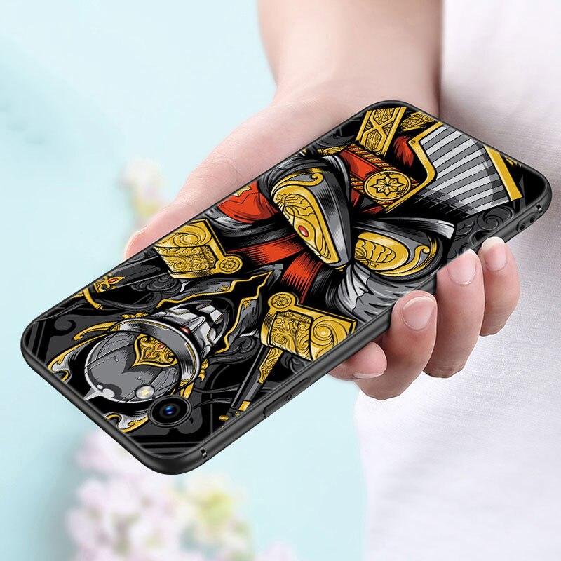 Japanese Samurai Phone Case For Apple iPhone 14 13 12 Mini 11 Pro Max 7 8 XR X XS 7 8 Plus SE 2020 2022 Black Soft Cover