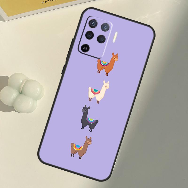 Lama Llama Alpaky Pouzdro Pro OPPO A74 A94 A54 A1K A15 A16 A52 A72 A83 A91 A93 A53S A5 A9 A31 A53 2020 Kryt