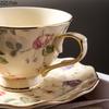 Gold-plated Rose Texture Ceramic Cup&saucer Dining Table Coffee Mug Milk Tea Mugs Afternoon Tea Teacup Fruit Juice Container
