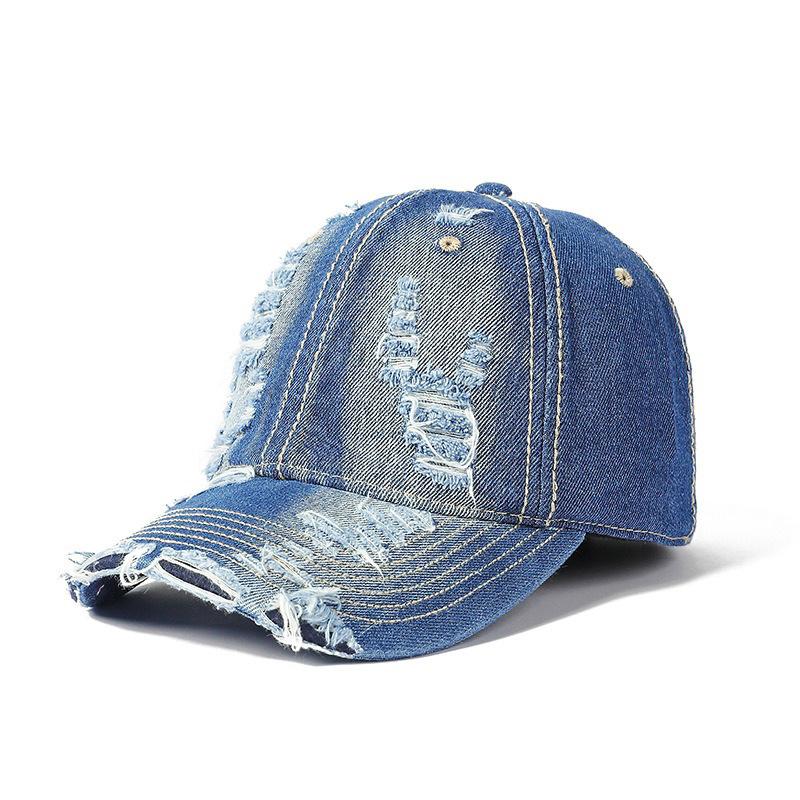 Women's Baseball Cap, Spring/summer New Style, Retro Perforated Fashion, Duckbill Cap, Personalized Multifunctional, Men's Washed Denim Cap