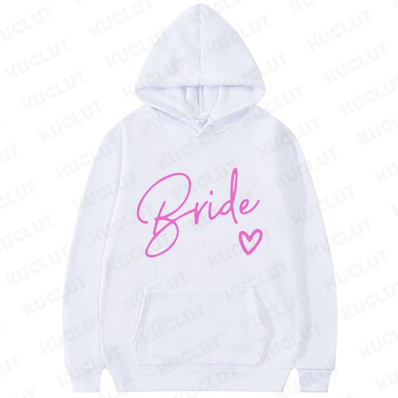 Team Bride Matching Hoodies Women Soft Casual Bridesmaid Bachelorette Party Gift Hooded Sweatshirts Wedding Group Outfits Tops