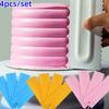 4Pcs/Set Plastic Double Sided Tooth Cake Scraper Pattern Cream Scraper DIY Baking Tools Baking Accessories.