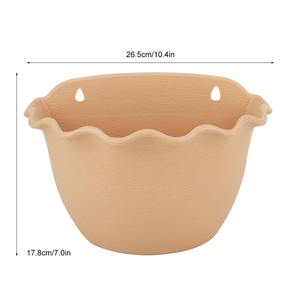 Wall Mounted Plastic Large Hanging Plant Pot with Drainage Tray Flower Pot Balcony Storage Garden Basket Decoration