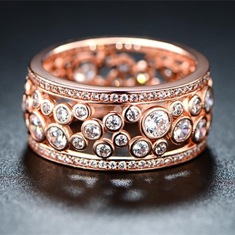 Best-selling exquisite hollow zircon ring, women's temperament jewelry