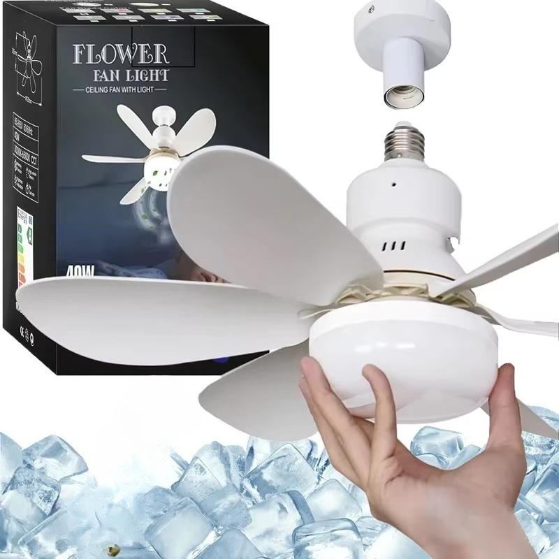 40W Ceiling Fan Light E27 with Remote LED Dimming Function Suitable for Living Room Study and Home use 85-265V