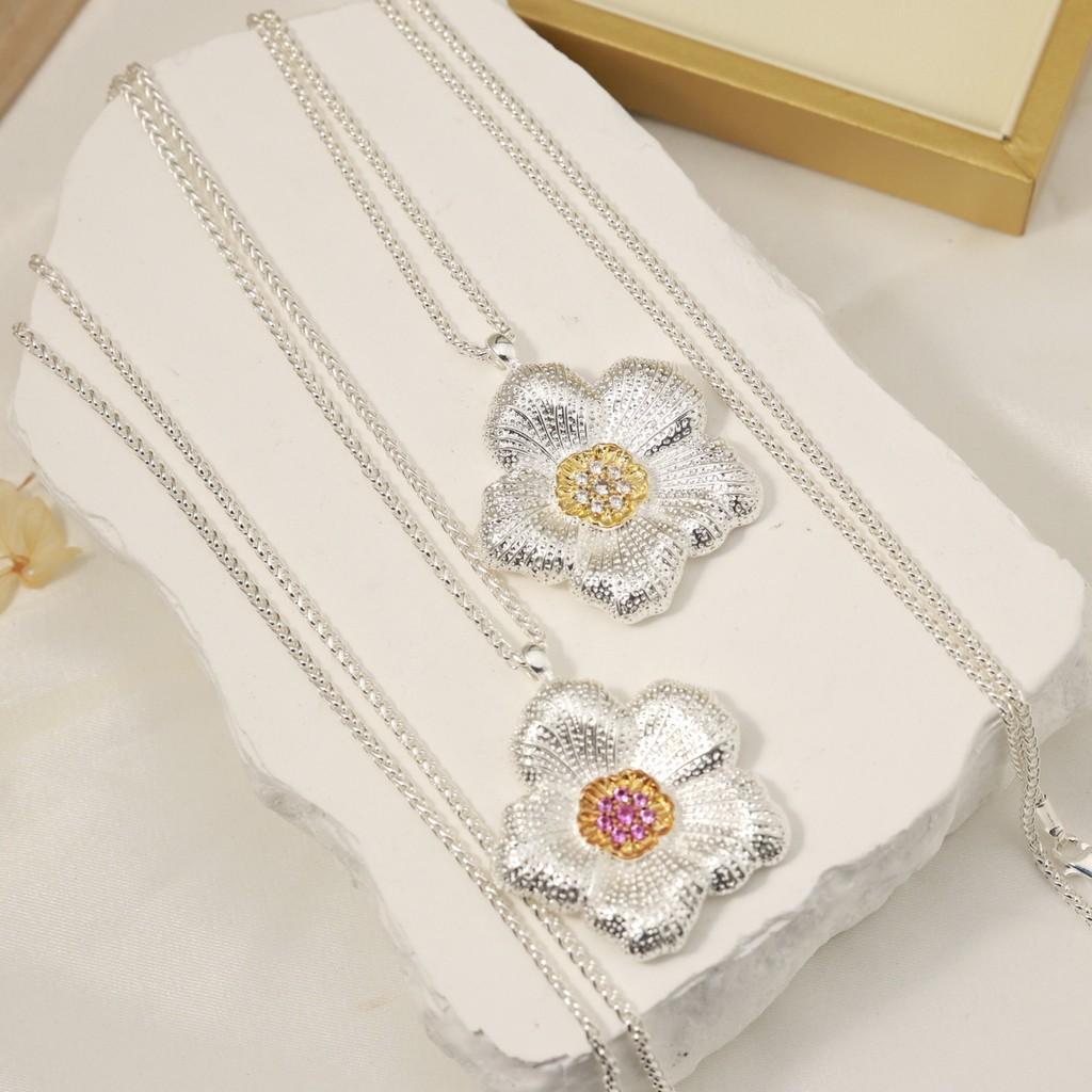 Gardenia necklace Italian high-end jewelry brand retro palace style necklace with aurous 18k thick gold color separation electroplating