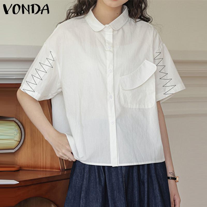 

VONDA Летние женские рубашки с коротким рукавом