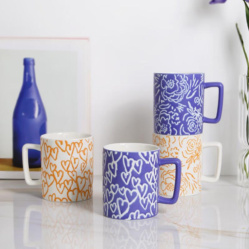 Nordic Style Floral Ceramic Mug