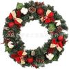Christmas Decorations Set: LED String Lights Red Poinsettia Flowers Wreath Door Hanging Home Festive Interior