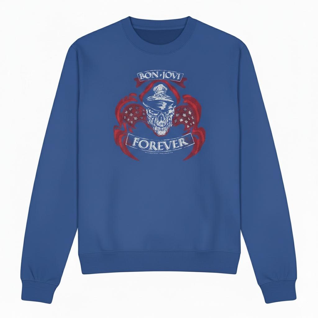 Bon Jovi Unisex Adult Forever Skull Sweatshirt