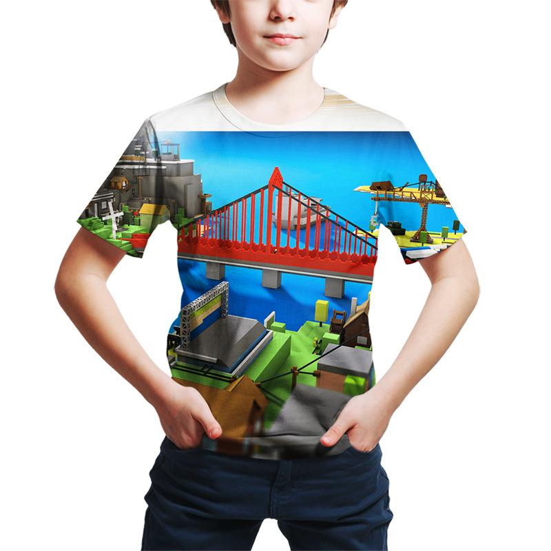 Kids T Shirts Cartoon  3D Digital Printing Cute Bo'y's and Girl's Children's Clothing Trend Breathable Crew Neck T-shirt Boy's T-shirt Urban