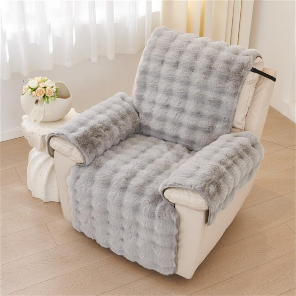 Integrated Plush Single Recliner Sofa Cover Anti-slip Particles Massage Chair Pad Sofa Mat  Winter