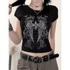 Top da Donna con Ali e Fantasia di Ali, T-shirt da Donna Slim Fit Y2K, Nuova T-shirt Casual alla Moda Estiva